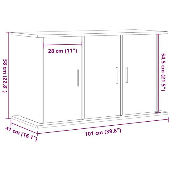 Meuble pour aquarium Bois d'Ingénierie pour Salon avec 6 Portes 101x41x58 cm Vieux Bois - ComfortXL Outdoor Living - Image 10