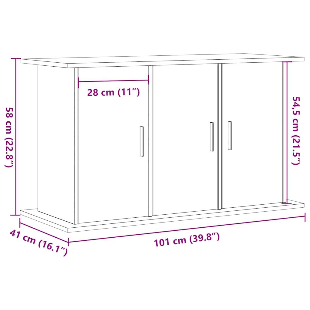 Meuble pour aquarium Bois d'Ingénierie pour Salon avec 6 Portes 101x41x58 cm Vieux Bois - ComfortXL Outdoor Living - Image 10