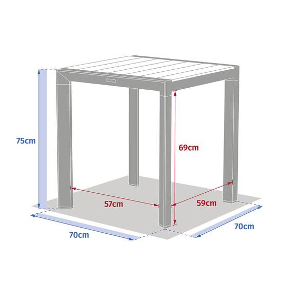 Hesperide - Table de jardin "Évasion" effet bois lin & argile 2 places lates en aluminium - Hespéride - Image 10