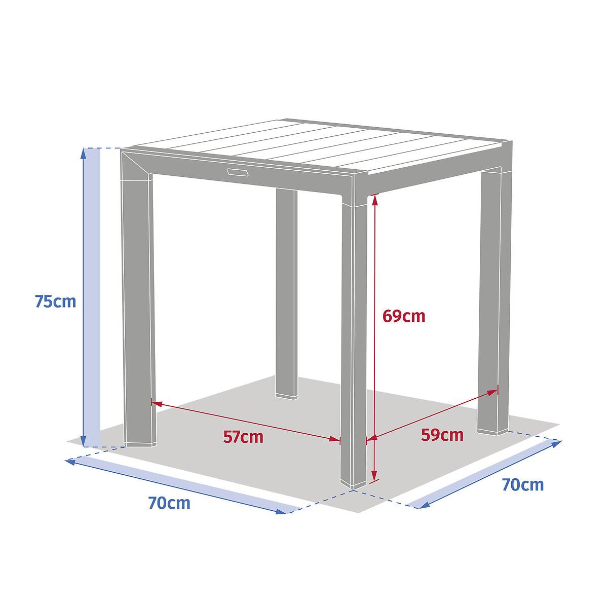 Hesperide - Table de jardin "Évasion" effet bois lin & argile 2 places lates en aluminium - Hespéride - Image 10