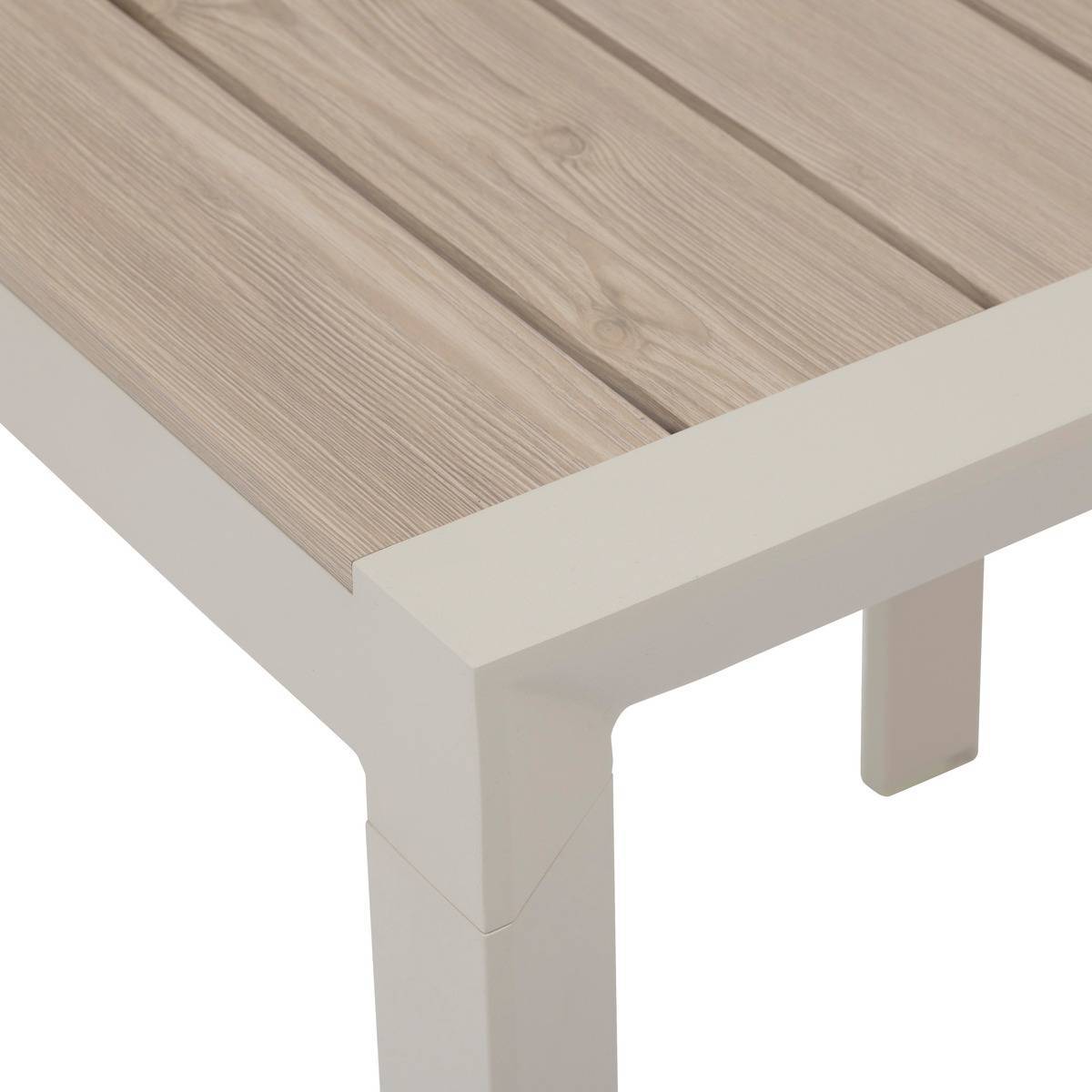 Hesperide - Table de jardin "Évasion" effet bois lin & argile 2 places lates en aluminium - Hespéride - Image 3
