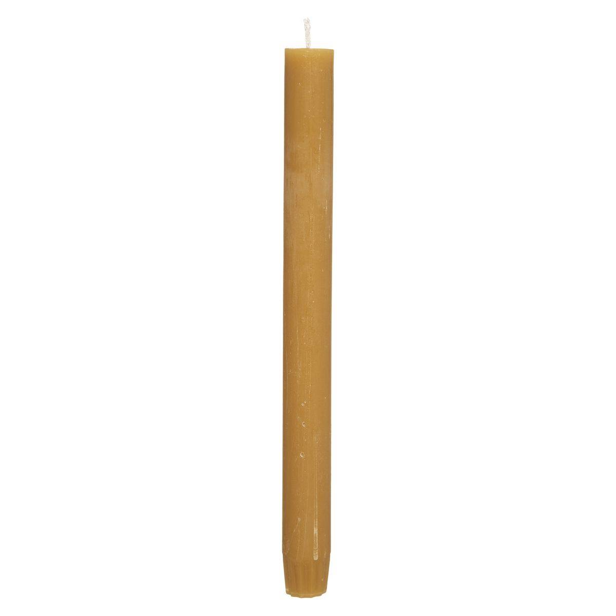 Lot de 4 Bougies Bâtons Rustique Jaune H 24.5 cm - Image 2