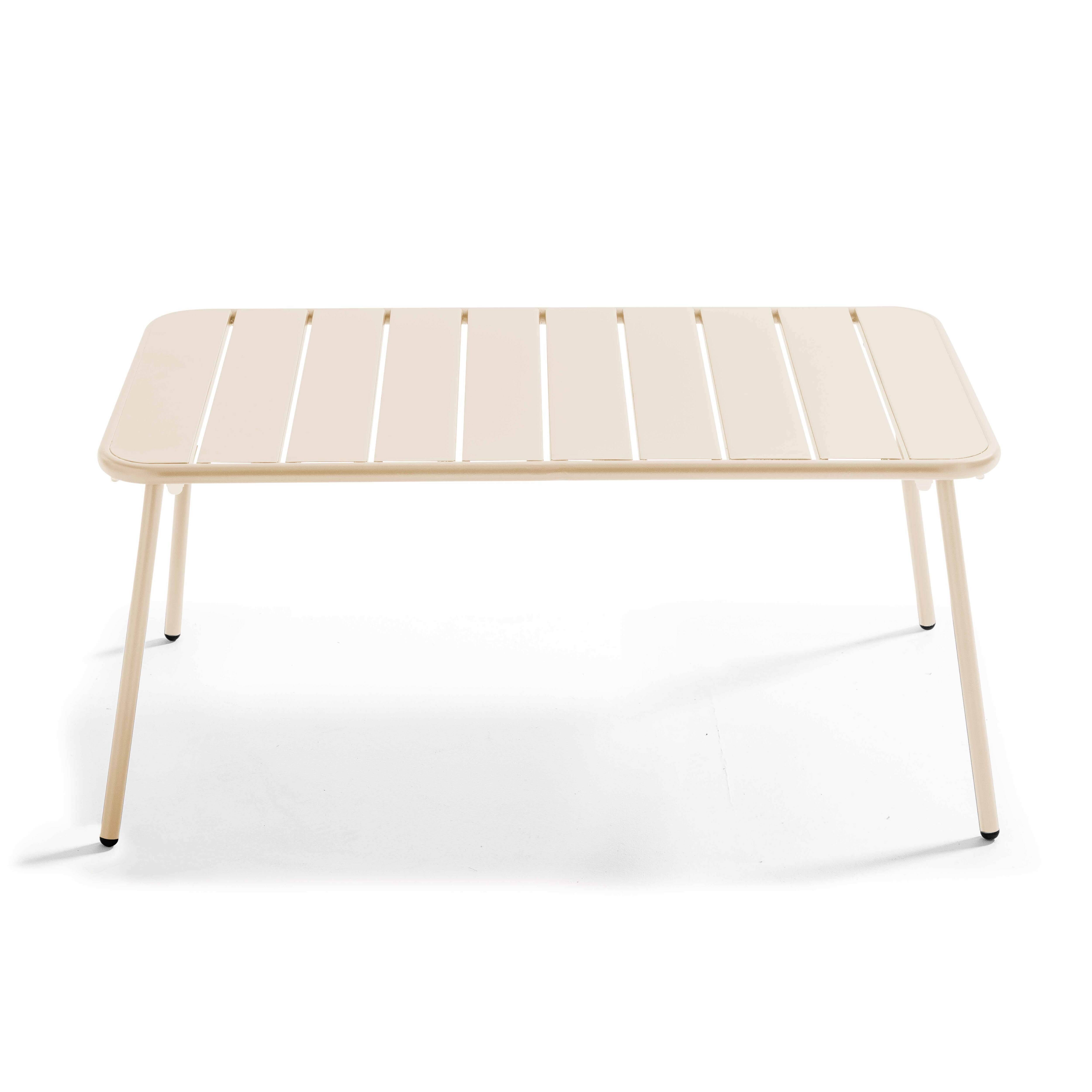 Oviala - Table basse de jardin acier ivoire 90 x 50 cm Palavas - Oviala - Imagen 4