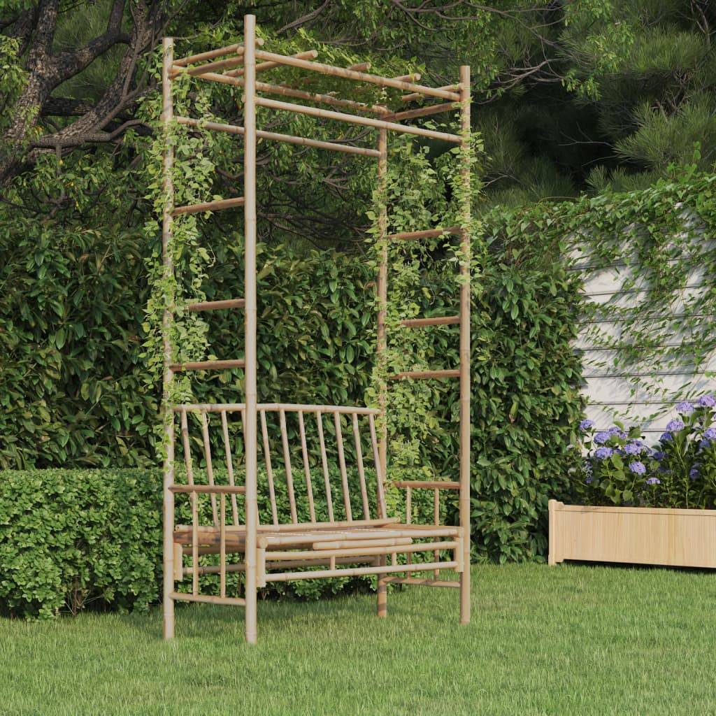 ComfortXL - Banc de Jardin avec Pergola Bambou et Treillis pour Plantes Grimpantes Brun 116cm – ComfortXL Outdoor Living