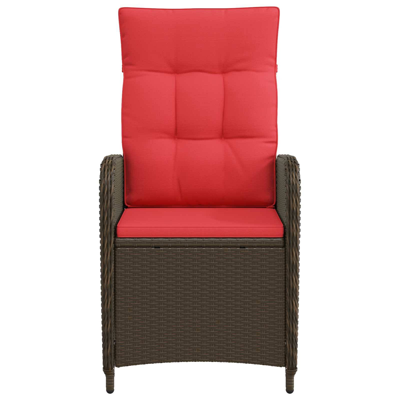 Vidaxl - Chaise de jardin inclinable Marron et rouge polyrotin vidaXL 42027157 - Image 5