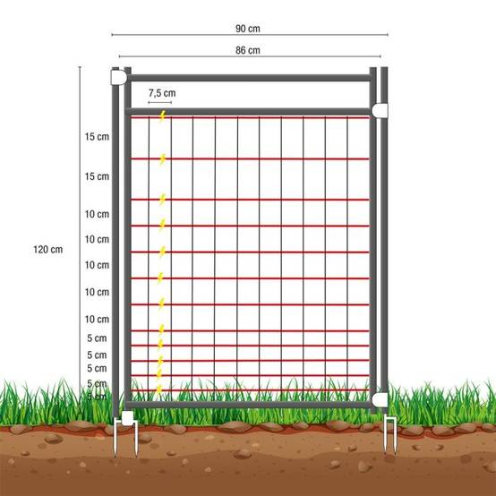 Horizont - Kit clôture pour moutons filet 50m poste mixte - Imagen 6