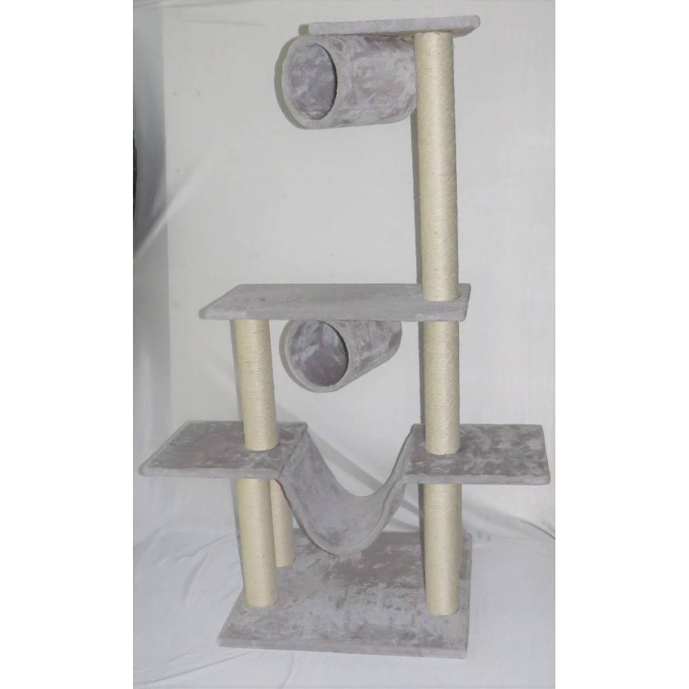 Arbre a chat Amédéo, couleur gris clair, hauteur 140 cm, pour chat - Image 9