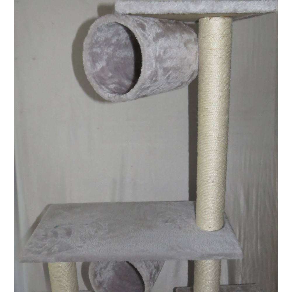 Arbre a chat Amédéo, couleur gris clair,  hauteur 140 cm, pour chat - Imagen 6