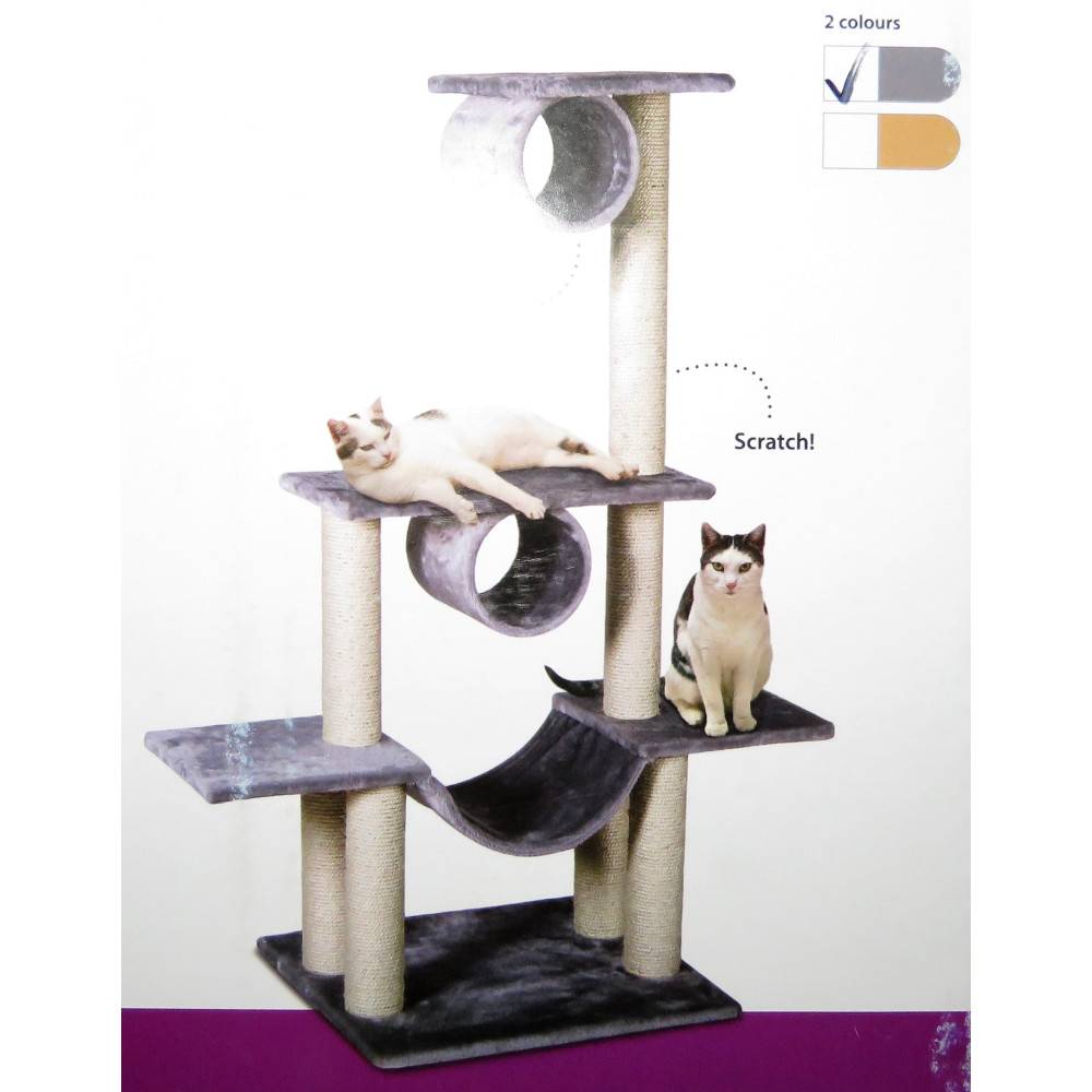Arbre a chat Amédéo, couleur gris clair,  hauteur 140 cm, pour chat - Imagen 3