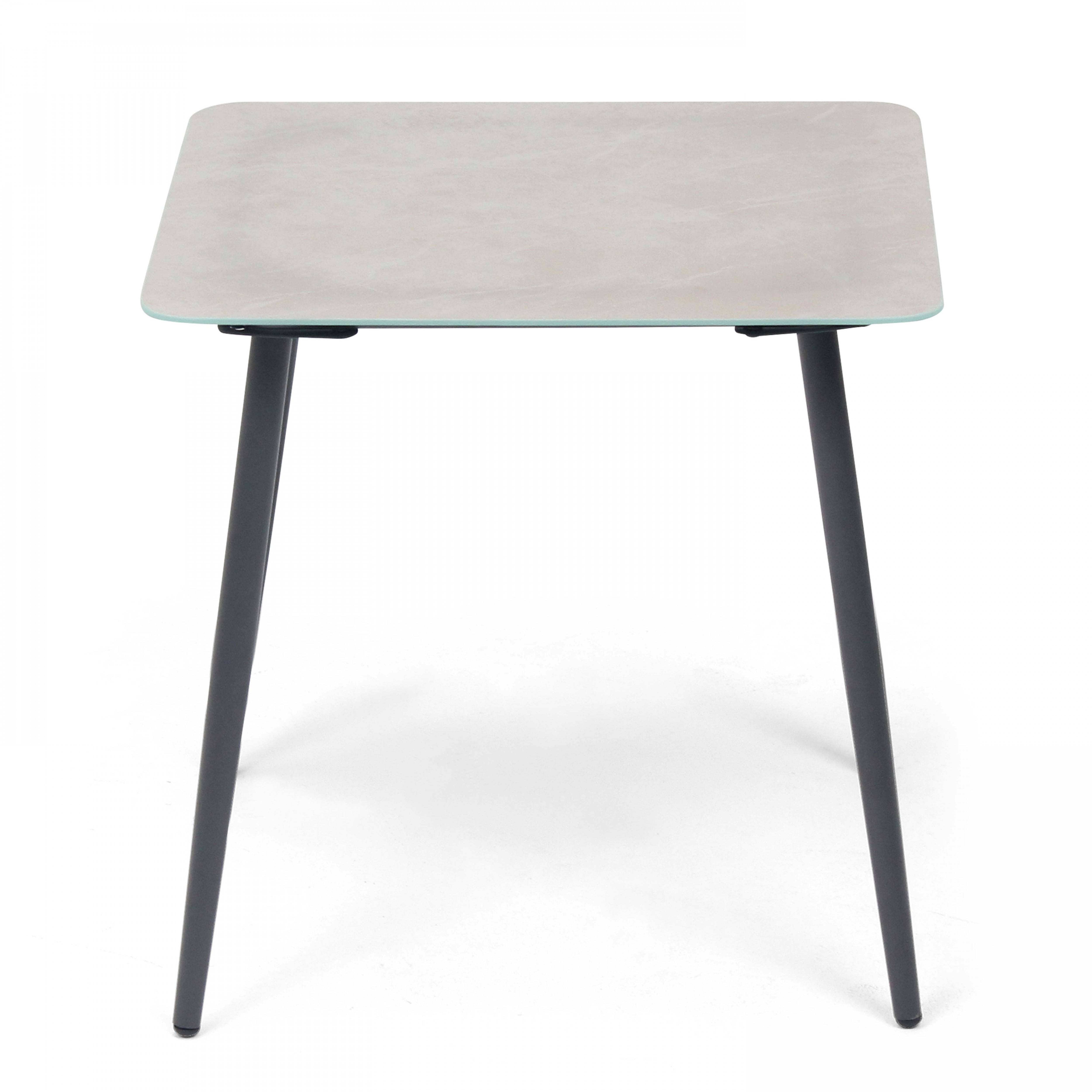 Oviala - Lot de 2 tables basses de jardin en acier gris Costa Rica - Oviala - Imagen 3