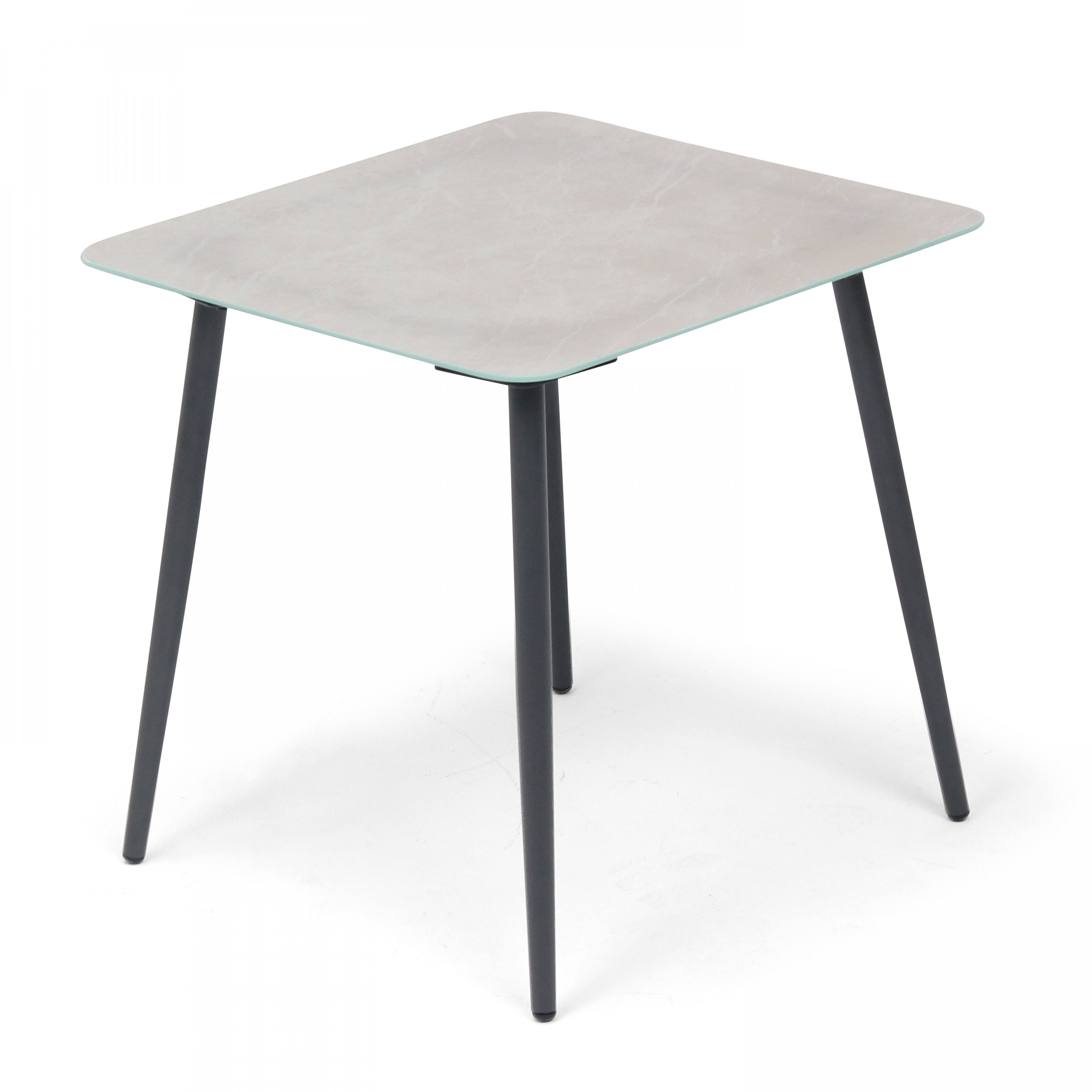 Oviala - Lot de 2 tables basses de jardin en acier gris Costa Rica - Oviala - Imagen 2