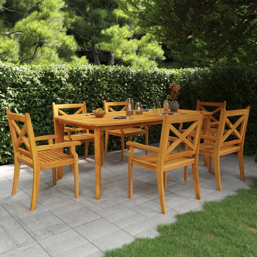Table de jardin Bois d'acacia solide 200 x 100 x 75 cm - PANGIVO - Image 1