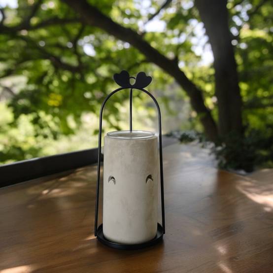 Brûle Parfum Tres - Brûleur Cire Parfumée – Diffuseur Parfum d'Ambiance – Bougeoir en Ciment et Métal - Haut: 21 cm - Zen'Arôme - Image 10
