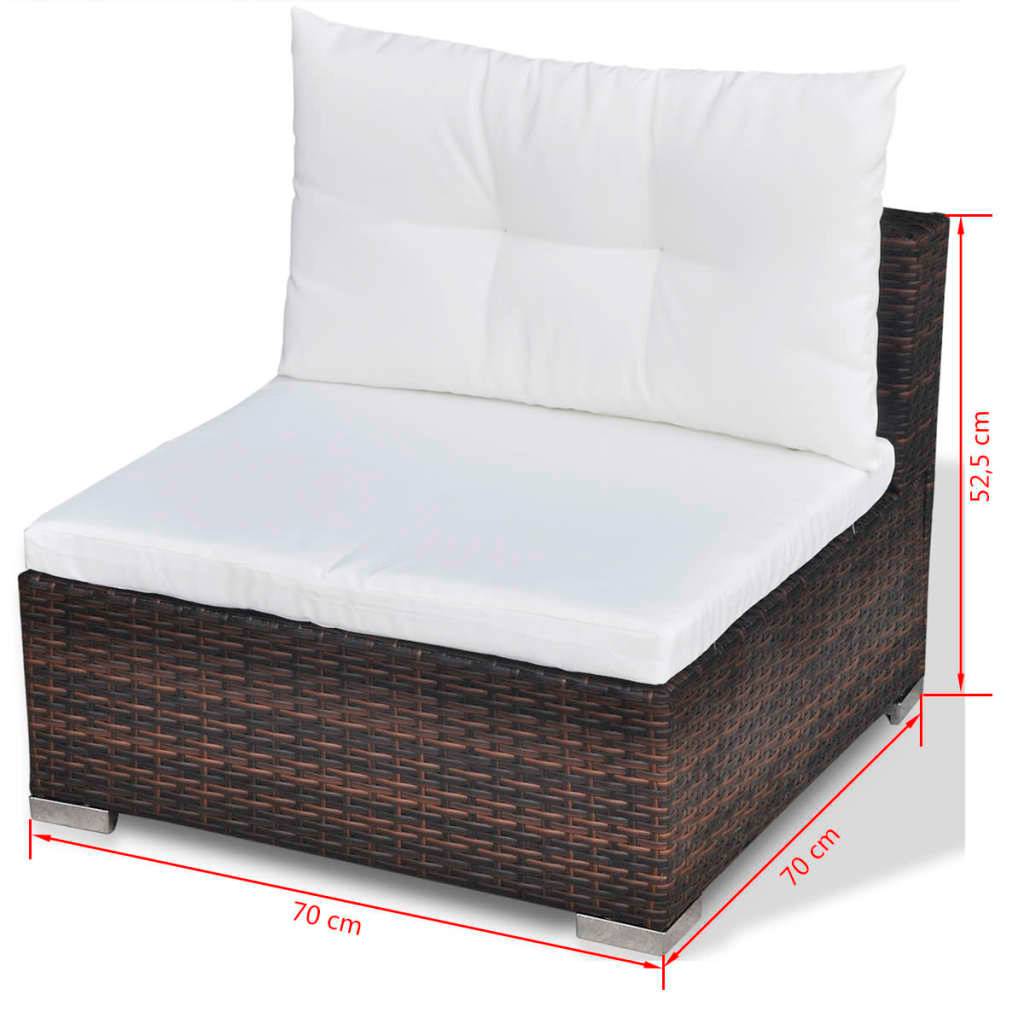 Vidaxl - Salon de jardin avec coussins 5 pcs Résine tressée Marron vidaXL 41871 - Imagen 3