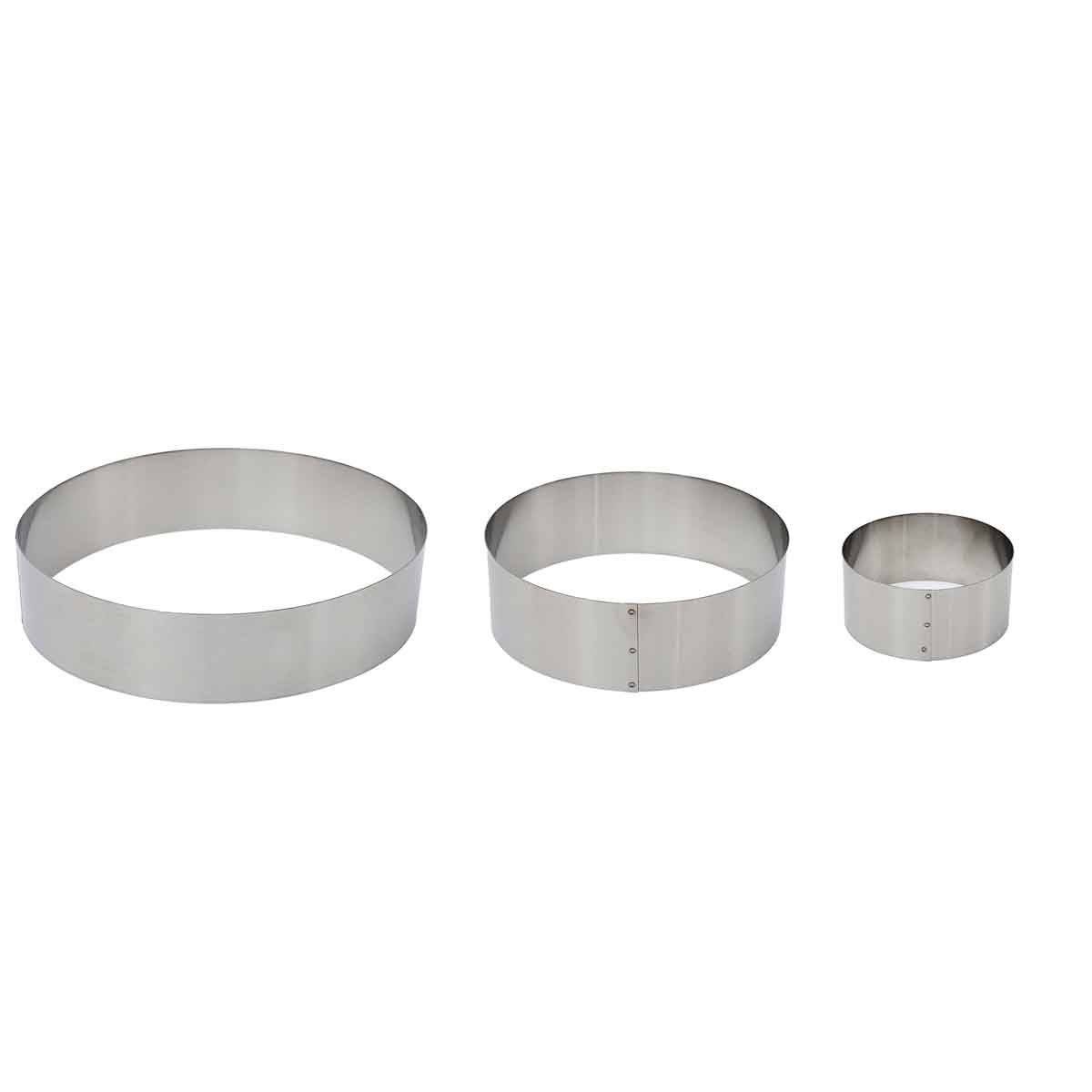 Lot de 3 Cadres à Pâtisserie "Ronds" 20cm Argent - Image 1