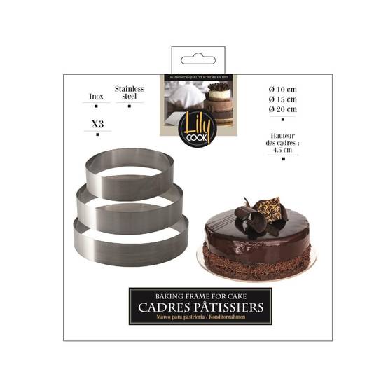 Lot de 3 Cadres à Pâtisserie "Ronds" 20cm Argent - Image 7
