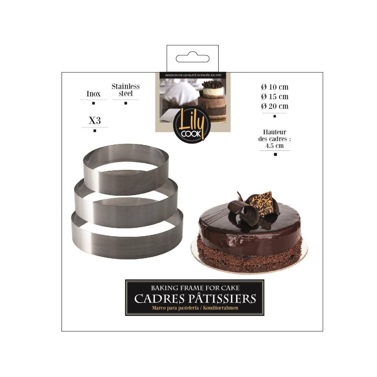 Lot de 3 Cadres à Pâtisserie "Ronds" 20cm Argent - Image 7