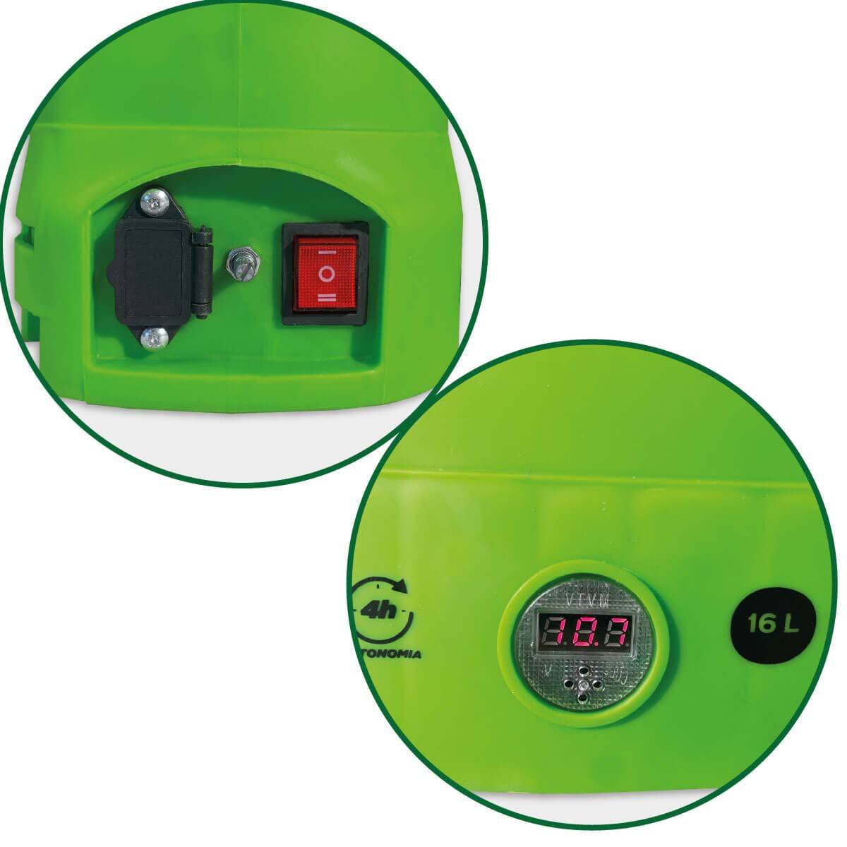 Pulvérisateur Electrique à Batterie Lithium 12V/8AH 16L 6 bars Chargeur Végétaux jardin toitures VITO - Imagen 8