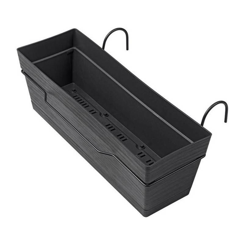 Deroma - Jardiniere - Deroma - Kit Jardiniere Save R - 10l - 49cm - Gris Foncé - Imagen 1