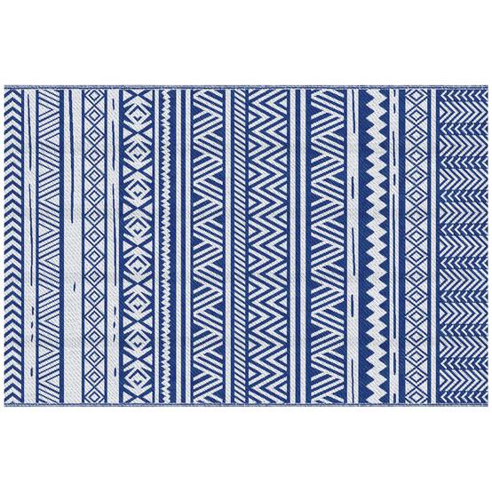 Tapis extérieur réversible Polypropylène Jardin terrasse Motif 182x274cm Bleu - ComfortXL Outdoor Living - Image 10