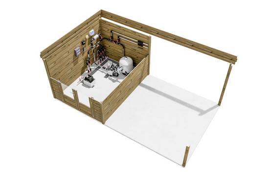 Sans Marque - ABRI DE JARDIN bois autoclave 27mm - 6,14x3,44m / 21m2 - Bac acier - Abri Français - Image 5