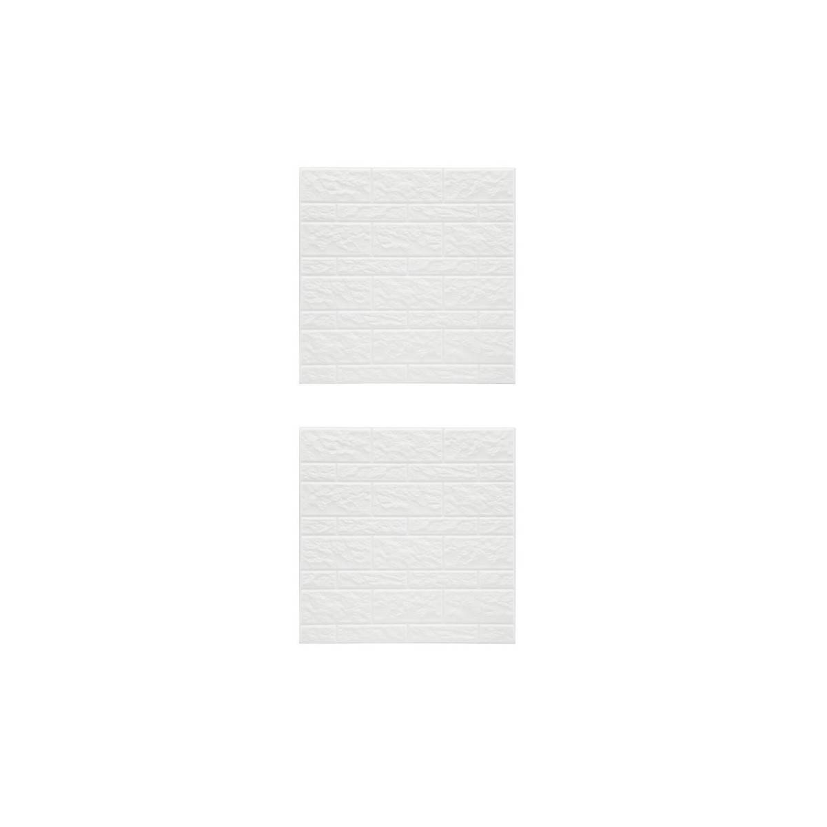 Lot de 2 Stickers Muraux "Pierre" 30x30cm Blanc - Image 1