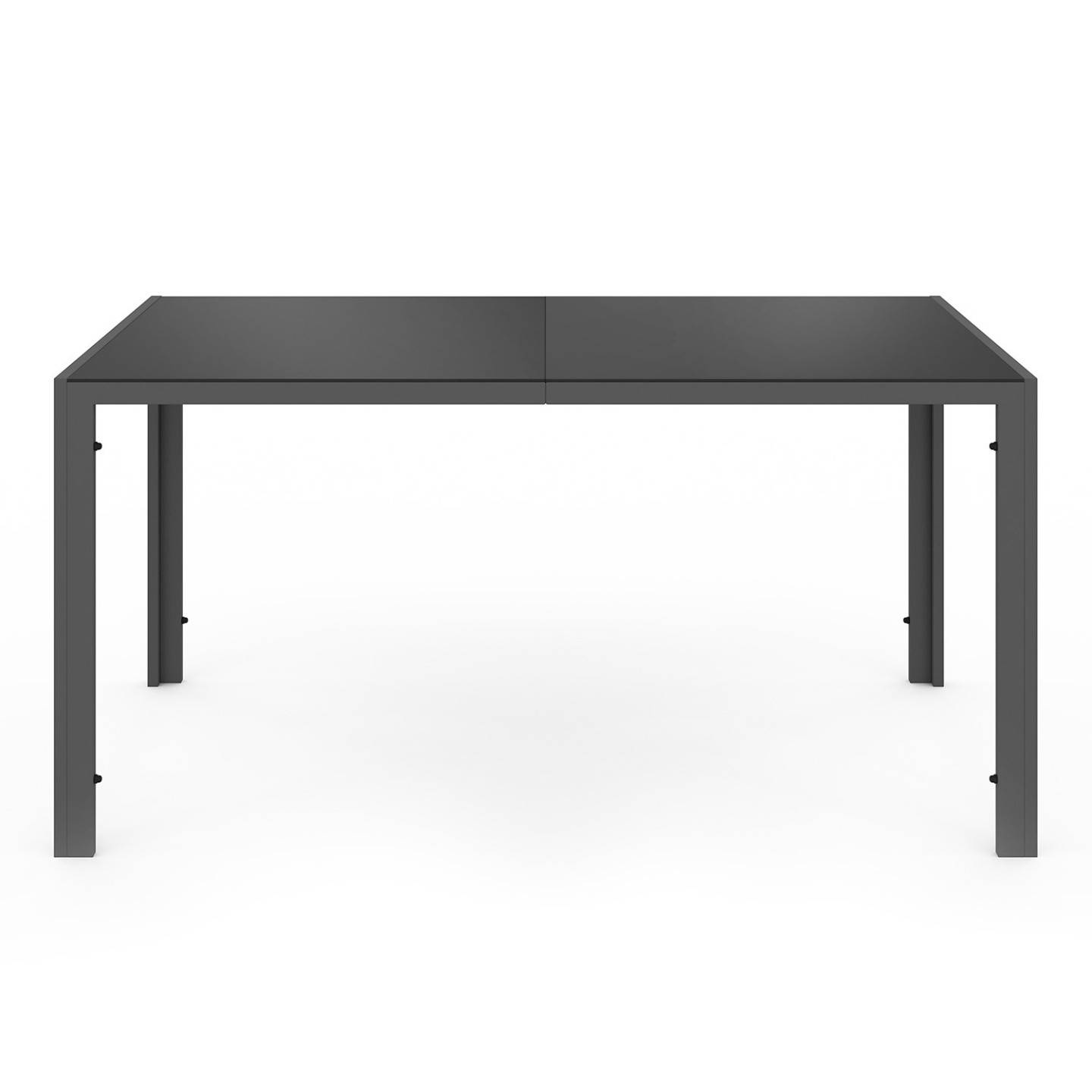 Salon de jardin MADRID table 150 CM et 6 chaises empilables gris anthracite - Image 3