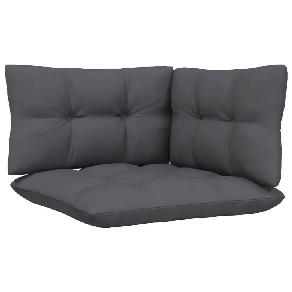 Helloshop26 - Salon de jardin meuble d'extérieur ensemble de mobilier 4 pièces avec coussins anthracite noir bois de pin - Imagen 3