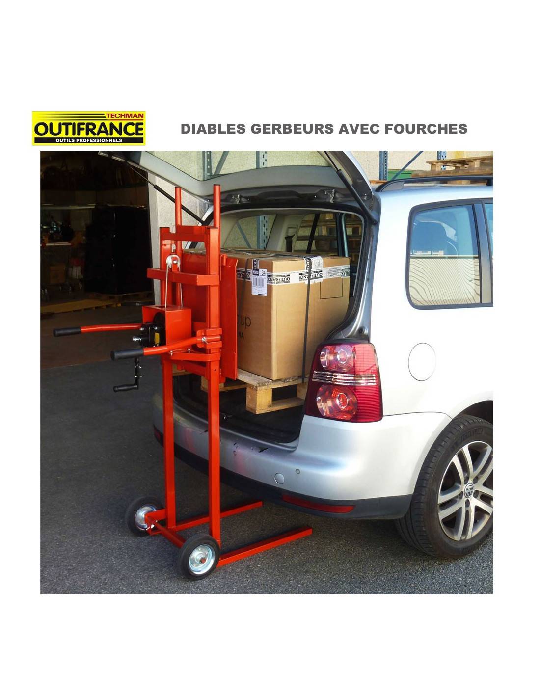 Outifrance - Diable Gerbeur 150 Kg - Fourche 450 Mm - Entraxe 320 Mm - Outifrance - Image 3
