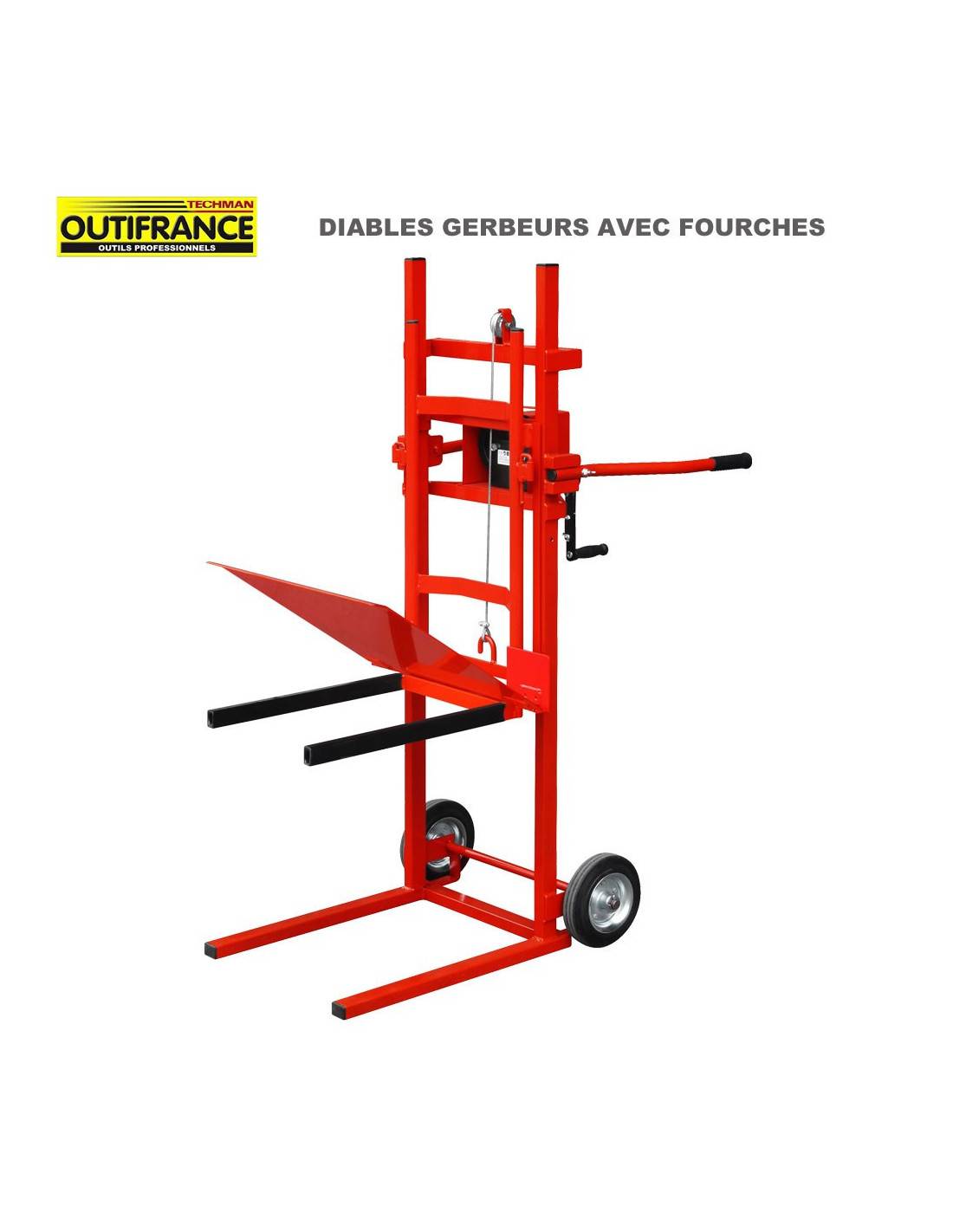Outifrance - Diable Gerbeur 150 Kg - Fourche 450 Mm - Entraxe 320 Mm - Outifrance - Image 2