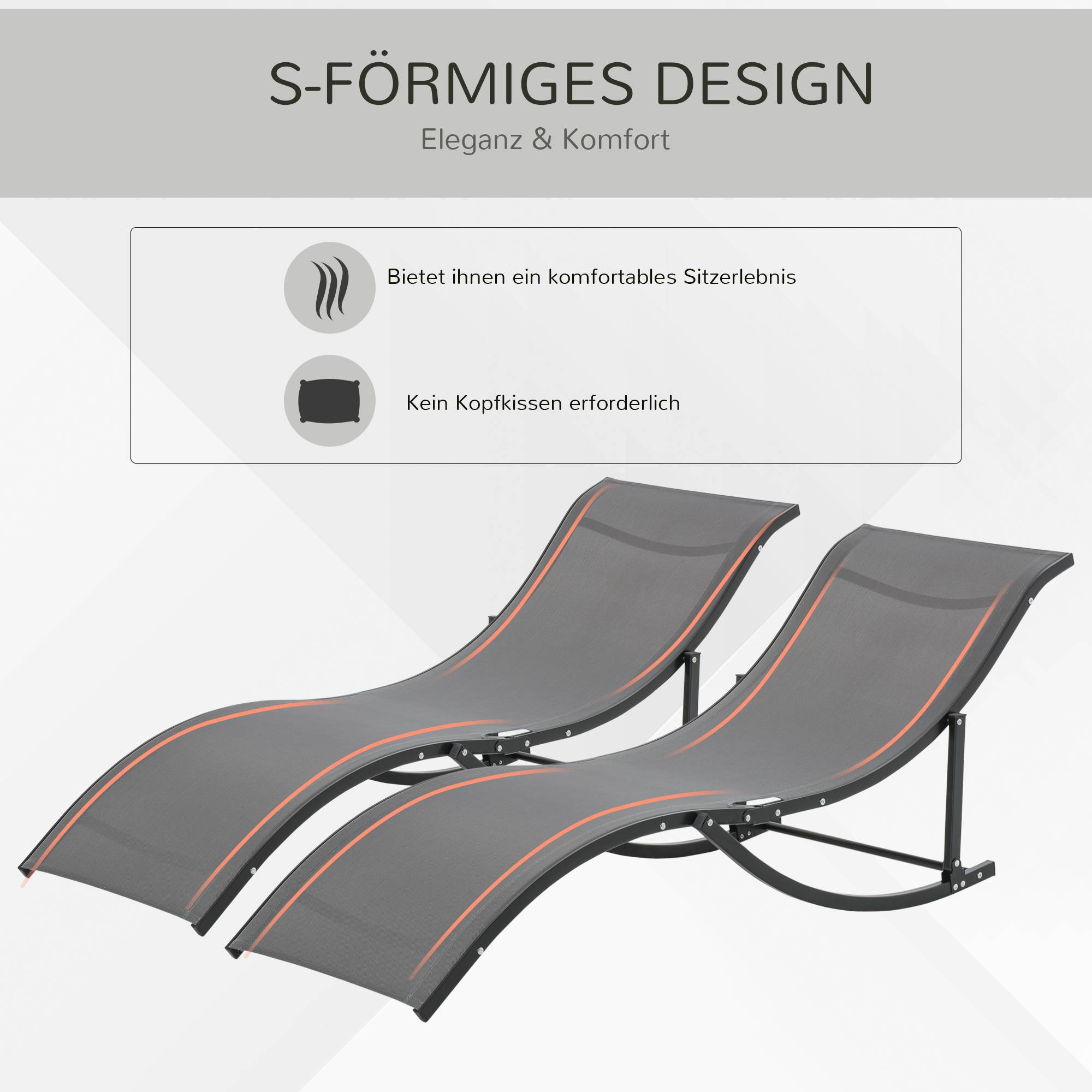 Sans Marque - Chaise longue pliante avec pare-soleil, dossier réglable 4 positions, charge 120 kg, pour jardin balcon piscine, gris - Image 6