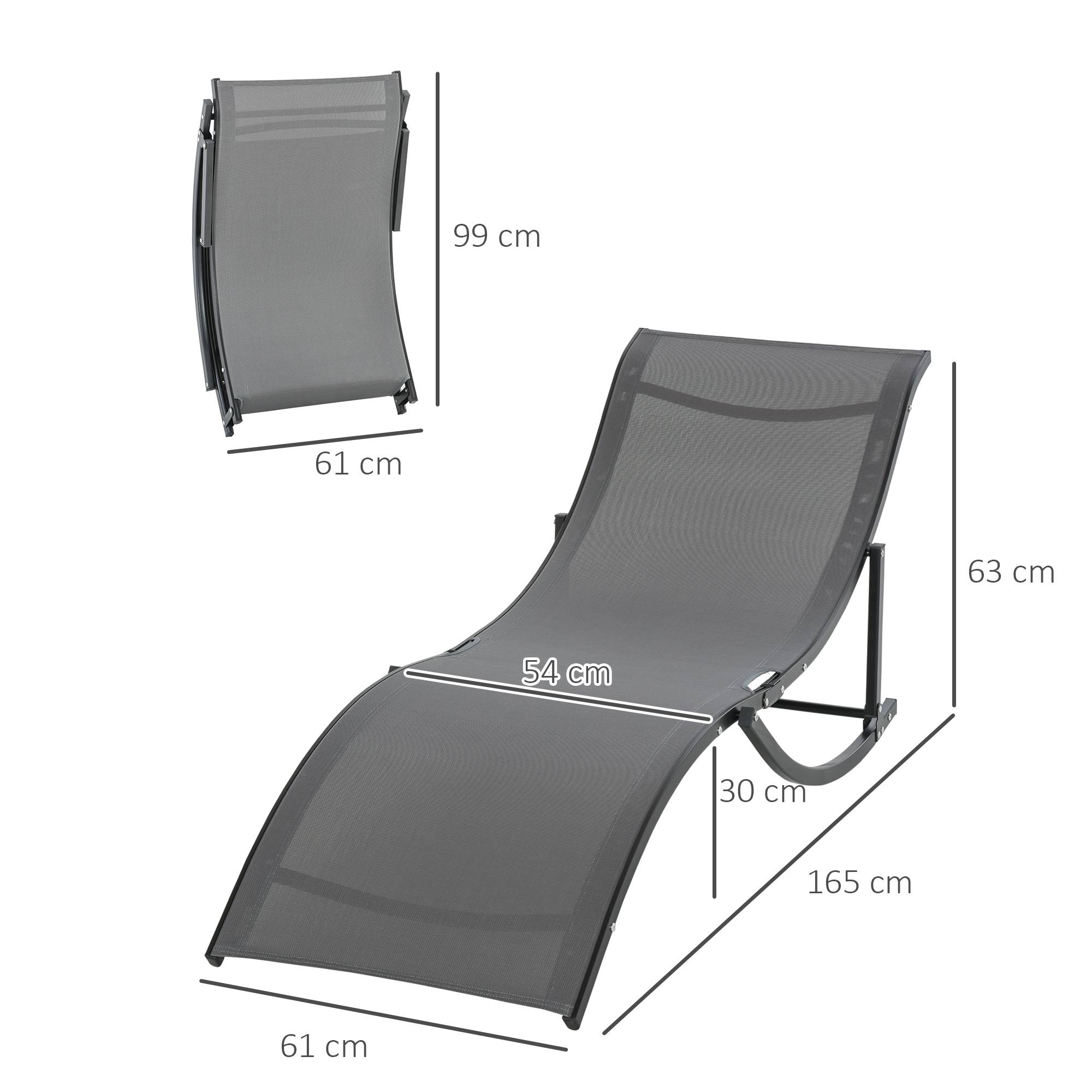 Sans Marque - Chaise longue pliante avec pare-soleil, dossier réglable 4 positions, charge 120 kg, pour jardin balcon piscine, gris - Image 5