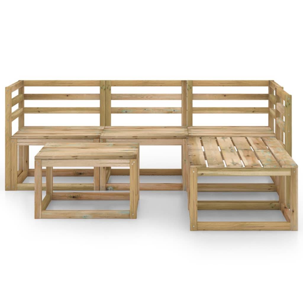 Helloshop26 - Salon de jardin meuble d'extérieur ensemble de mobilier 6 pièces bois de pin imprégné de vert - Imagen 2