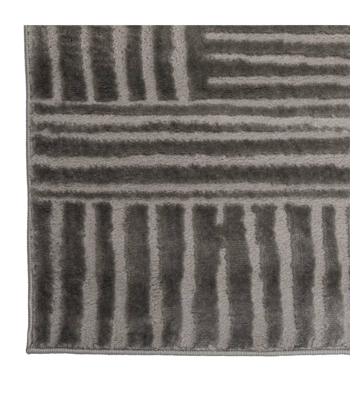 Tapis décoratif Gris clair et Gris foncé en relief 160 x 235 cm - Imagen 2