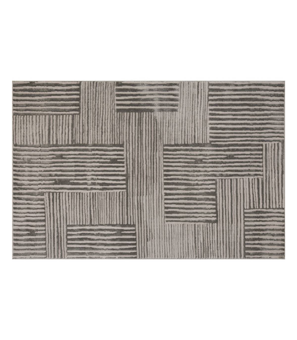 Tapis décoratif Gris clair et Gris foncé en relief 160 x 235 cm - Imagen 1