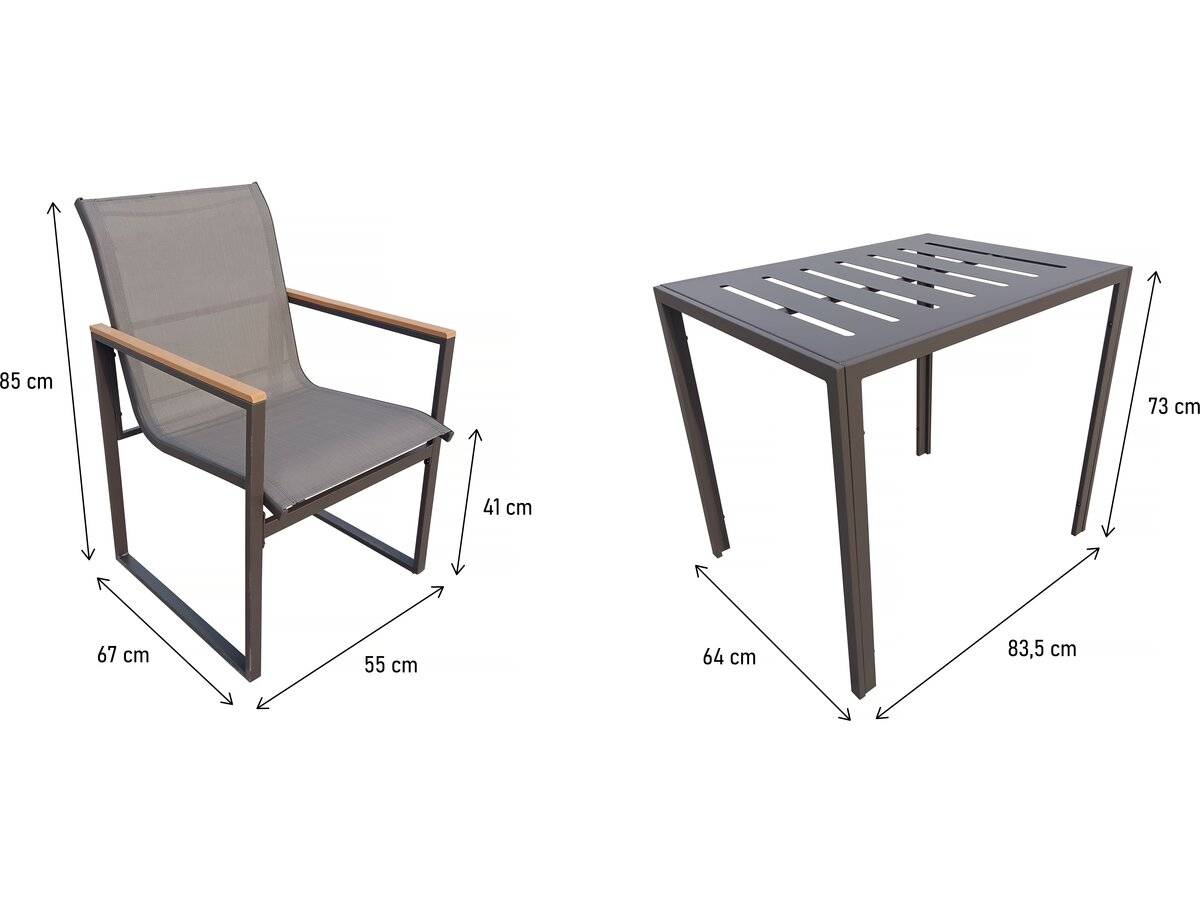 Habitat Et Jardin - Salon De Jardin Balcon "liam" - 2 Places - Marron/gris -habitat Et Jardin - Imagen 3