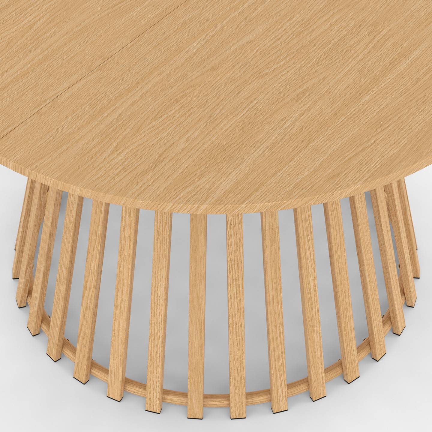 Salon de jardin SOLAL table ronde 120 cm avec pied lattes en métal et 6 chaises de jardin avec lanières et coussins beiges - Image 6