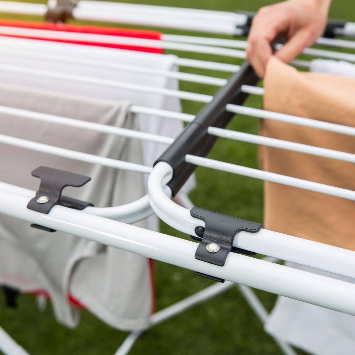 Séchoir à linge Double 187 x 57 x H94 cm Etendage pliable Tube Anti-plis VILEDA - Image 5