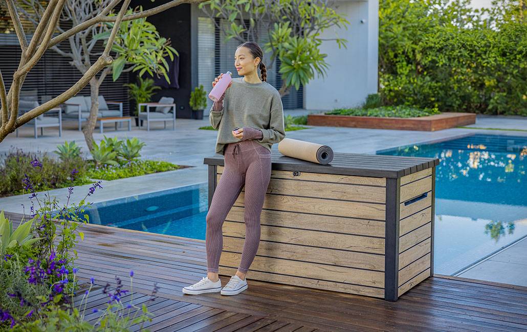 Keter - Coffre de jardin Signature 870L - Aspect bois Douglas - KETER - Imagen 3
