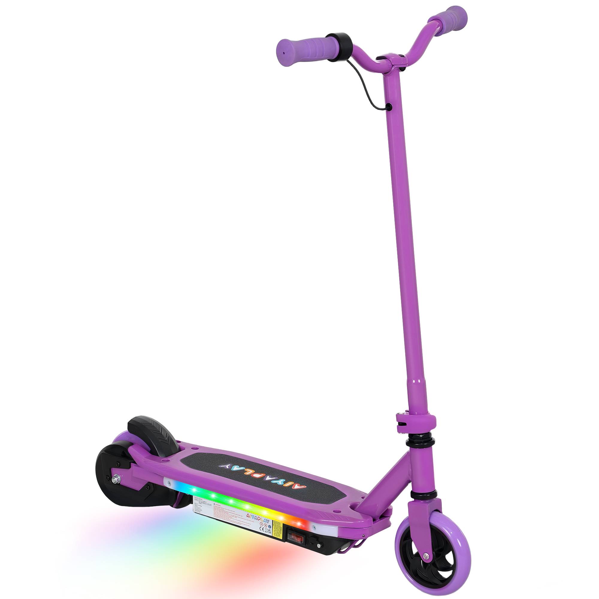 Sans Marque - Trottinette électrique enfants 6-14 ans 10 km/h lumières LED colorées frein électrique violet - Image 1