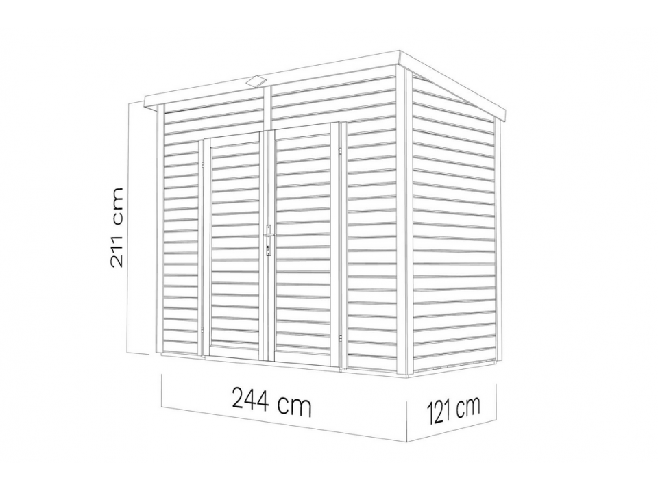 Abri de jardin bois MIDWAY 2 - 244 x 121 cm - Cabane de jardin - Cabanon - Imagen 4