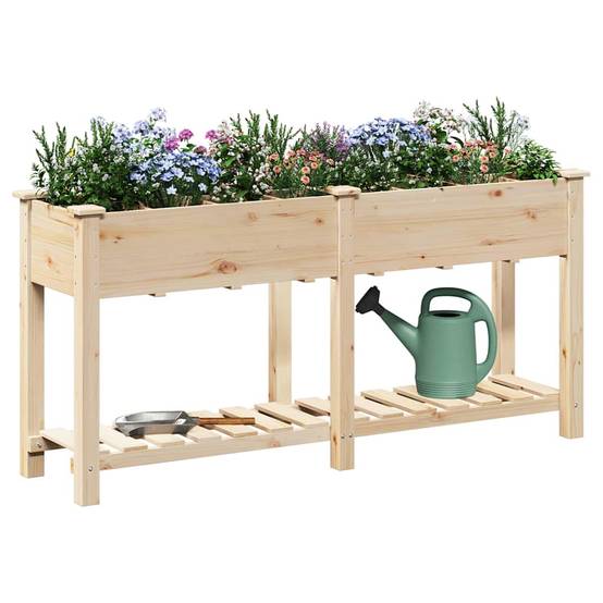 Cache-pot, Pot De Fleurs avec étagère Beige 161.5 x 45 x 76.5 cm g367 - Image 3