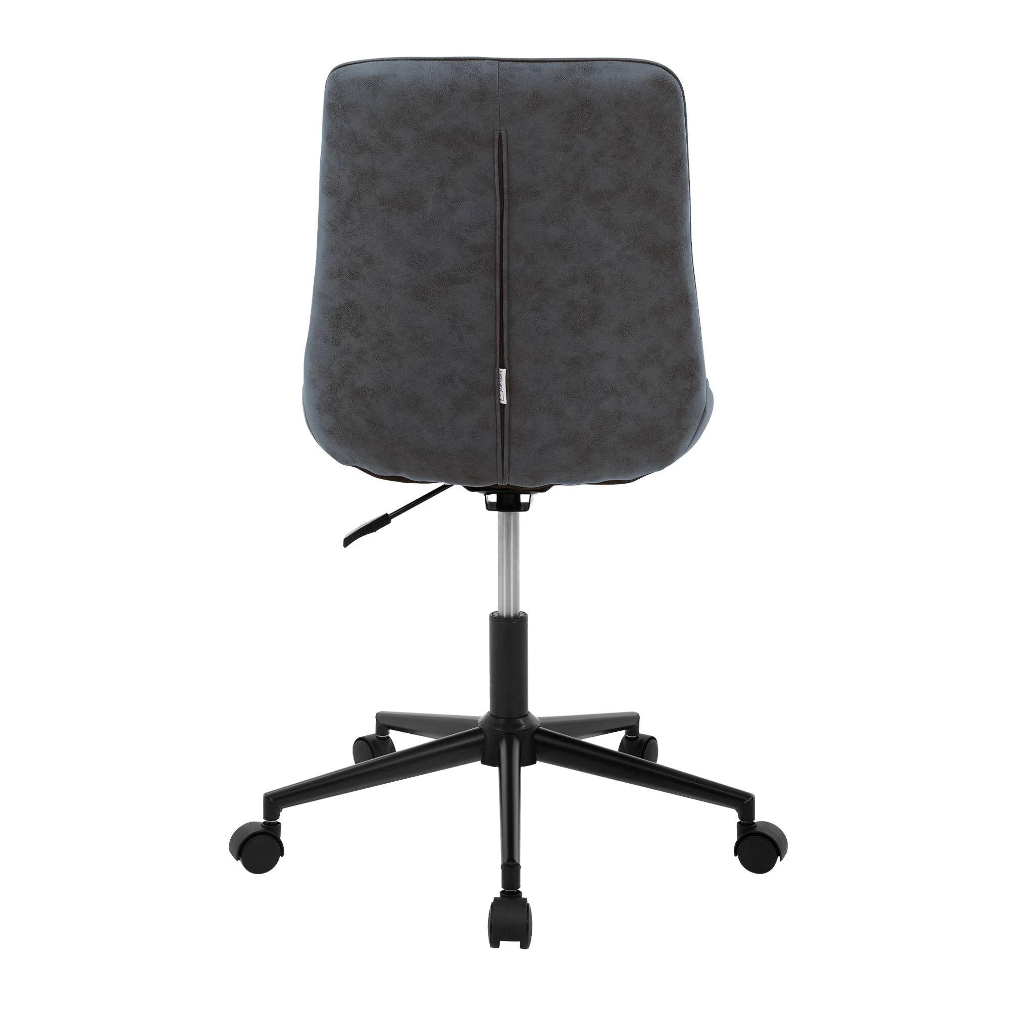Chaise de bureau anthracite pivotante sur roulettes revêtement en matériau synthétique piètement métallique avec dossier ergonomique design raffiné - Image 4