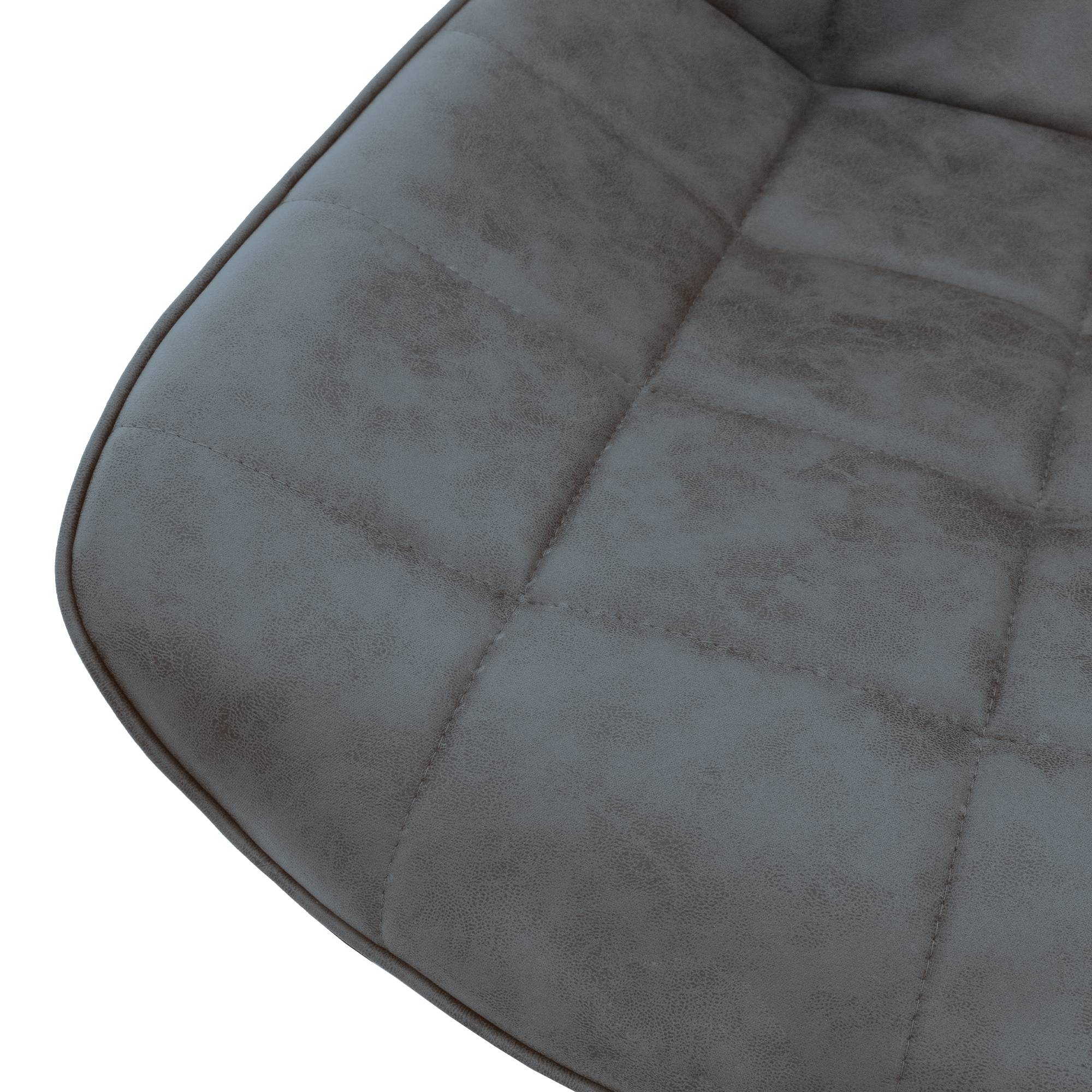 Chaise de bureau anthracite pivotante sur roulettes revêtement en matériau synthétique piètement métallique avec dossier ergonomique design raffiné - Image 5