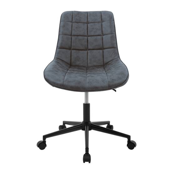 Chaise de bureau anthracite pivotante sur roulettes revêtement en matériau synthétique piètement métallique avec dossier ergonomique design raffiné - Image 2