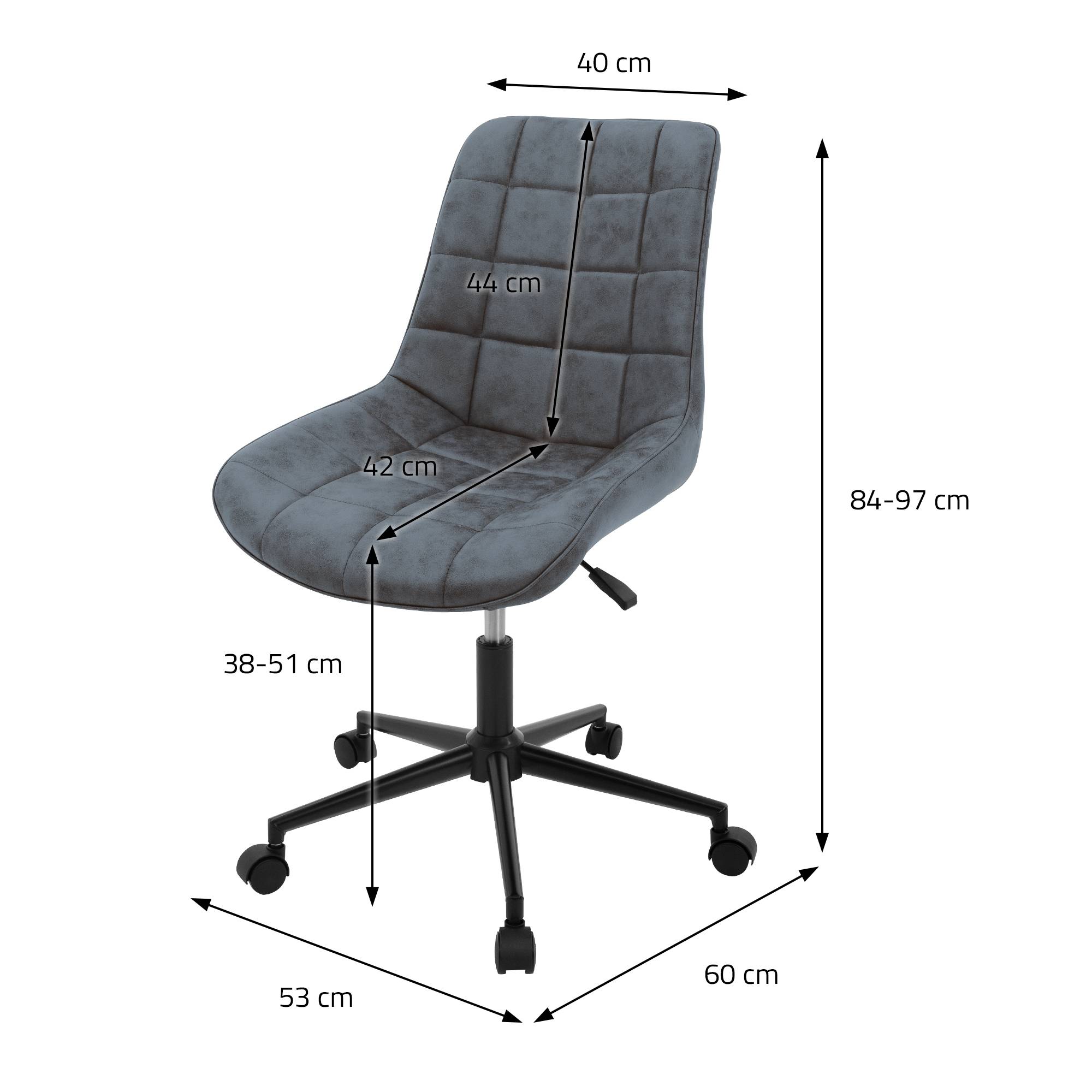 Chaise de bureau anthracite pivotante sur roulettes revêtement en matériau synthétique piètement métallique avec dossier ergonomique design raffiné - Image 6