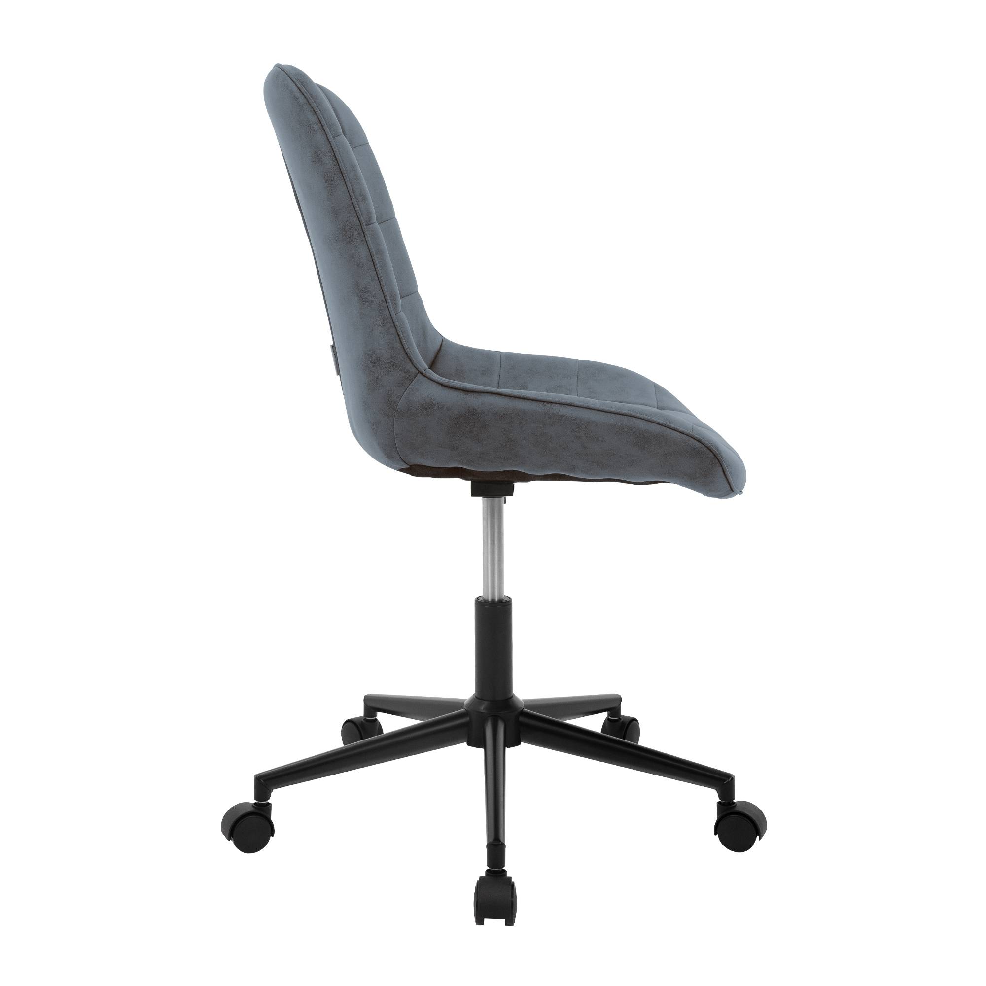 Chaise de bureau anthracite pivotante sur roulettes revêtement en matériau synthétique piètement métallique avec dossier ergonomique design raffiné - Image 3