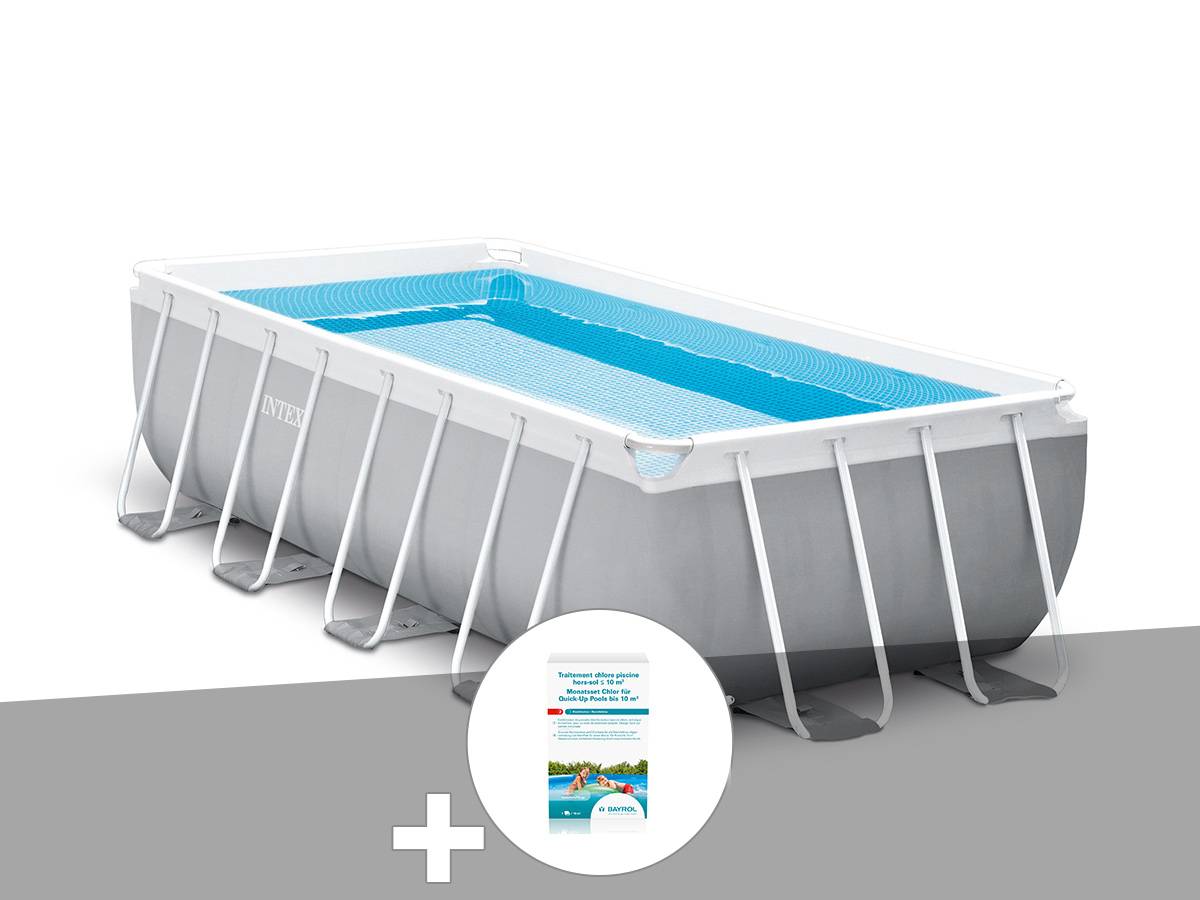 Kit piscine tubulaire Intex Prism Frame rectangulaire 4,00 x 2,00 x 1,00 m + Kit de traitement au chlore - Imagen 3