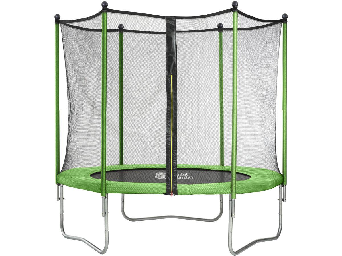 Habitat Et Jardin - Trampoline "yoopi" - ø 2.44 M - Avec Filet + échelle + Couverture + Kit D'ancrage -habitat Et Jardin - Imagen 2