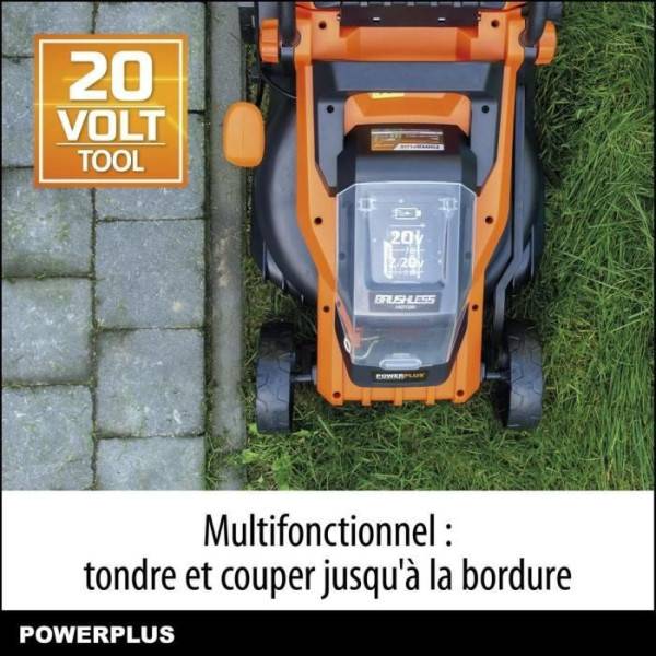 Tondeuse a Gazon   a batterie 20V 34 cm de coupe DUAL POWER POWDPGLWS1 - Batterie 4Ah et chargeur inclus - Moteur brushless - Image 2